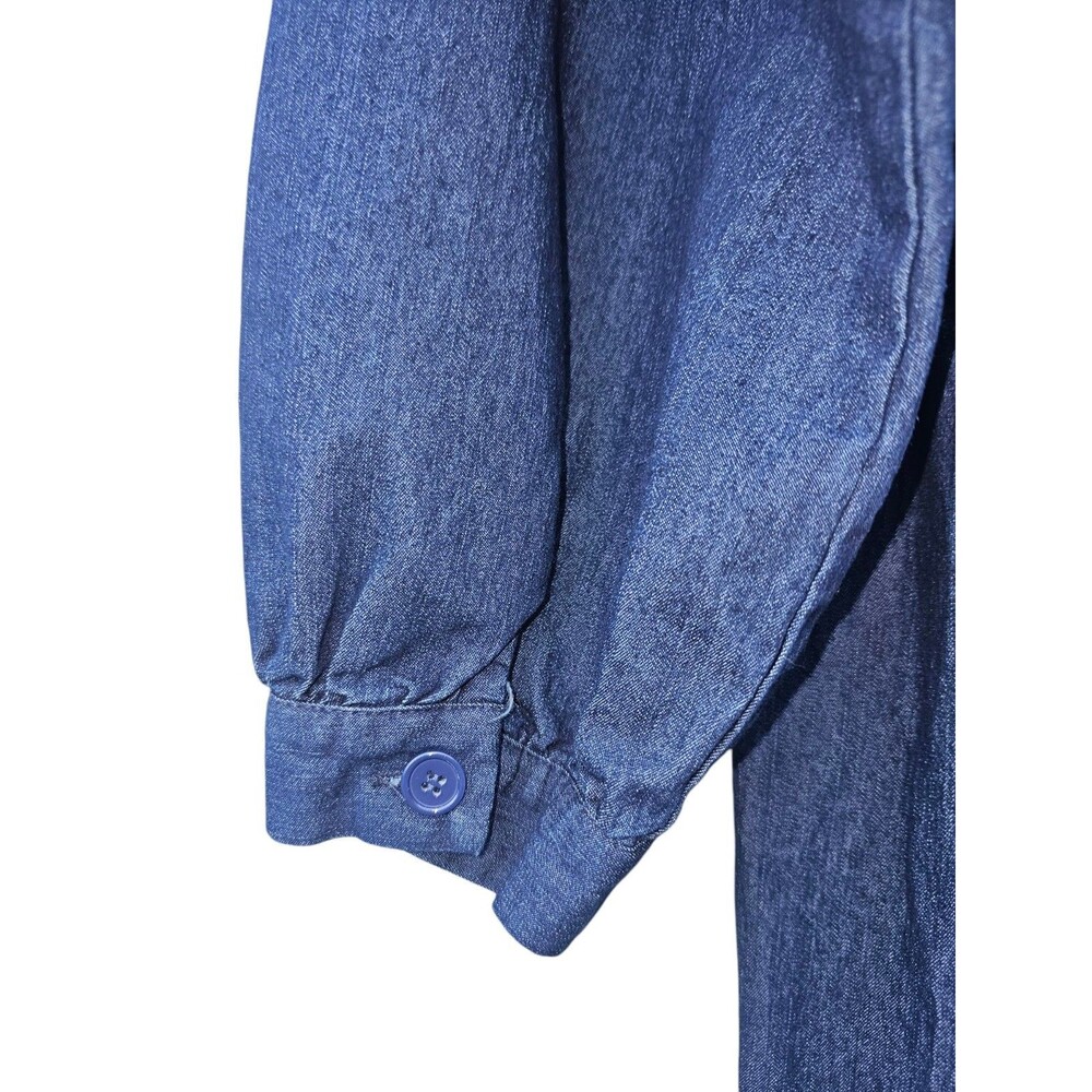 Ashley Stewart Woman Plus 18 Denim Jogger Jumpsuit Blue Dark Wash Belt Full Zip - Picture 8 of 15